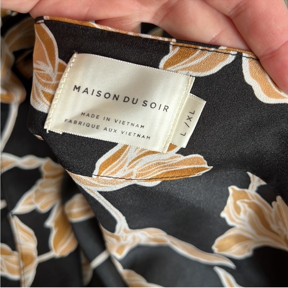 Nwot- Maison Du Soir Floral Robe W Belt - image 4
